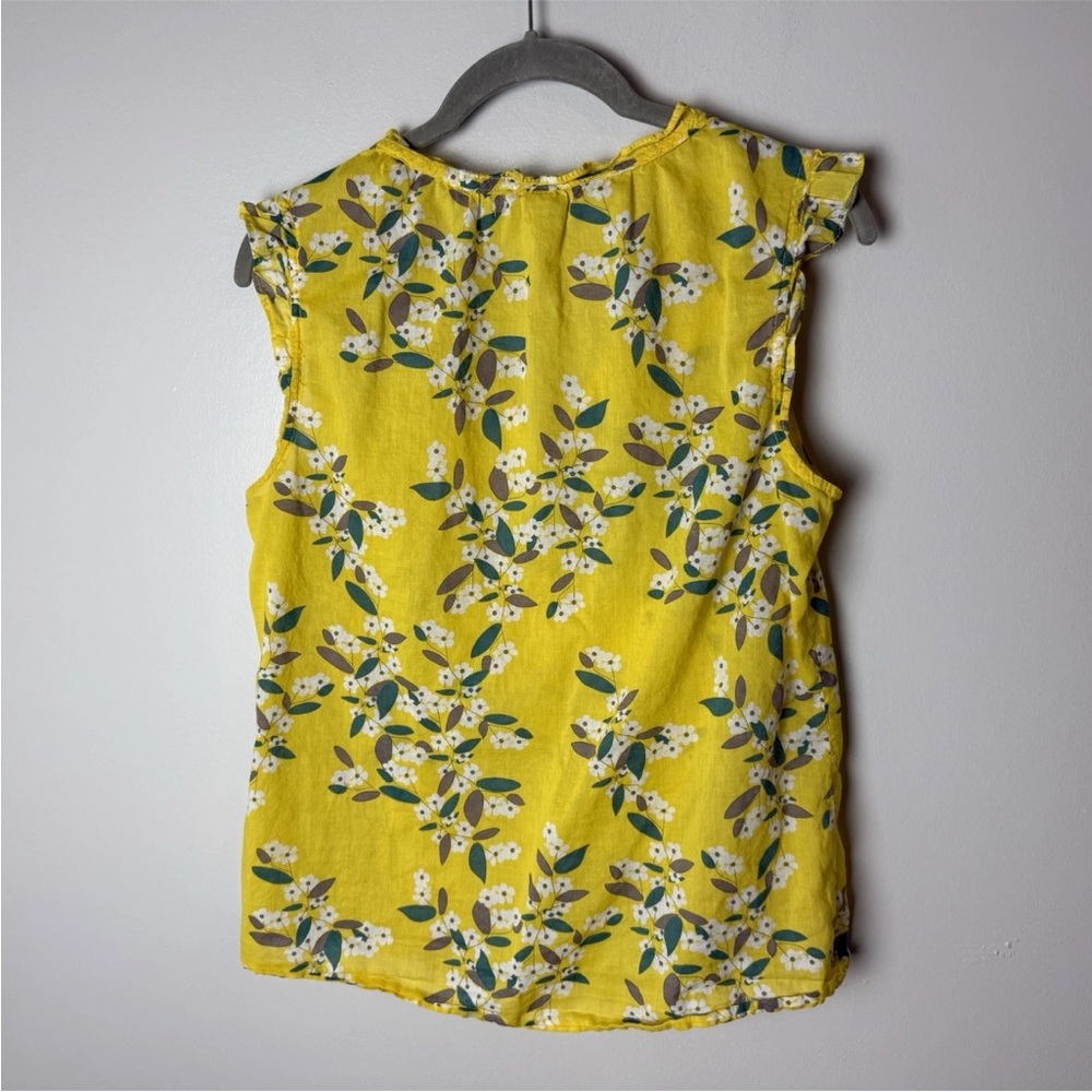 SOLD Old Navy Blouse Size Medium Top Tie Neck Sleeveless Ruffles Floral Cotton - Picture 4 of 6